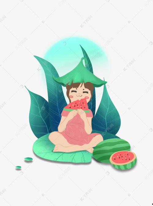 儿童吃瓜乘凉图片,儿童吃瓜乘凉，共享清凉时光