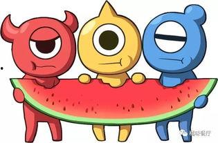 吃瓜餐厅怎么画图片,描绘美食与欢乐的视觉盛宴